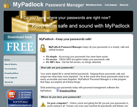 MyPadlock Password Manager is a completely free to use online password ...