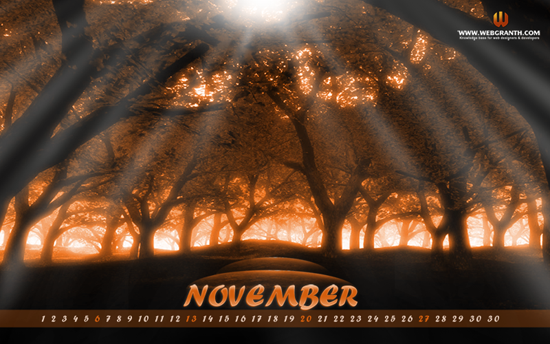 desktop calendar wallpaper November 2011