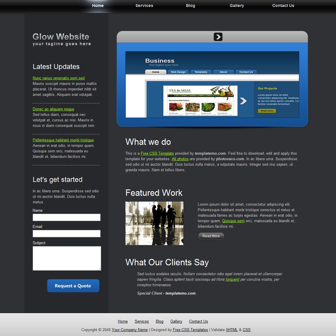 Free web templates, HTML5 and CSS layouts - Just Free