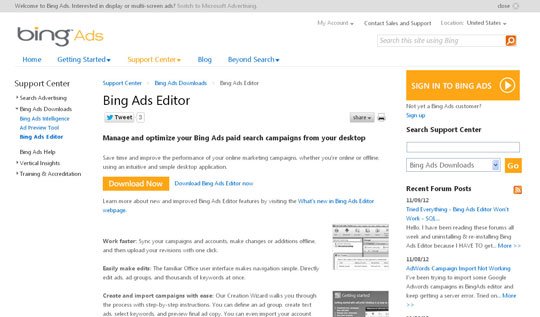 Microsoft Adcenter Editor