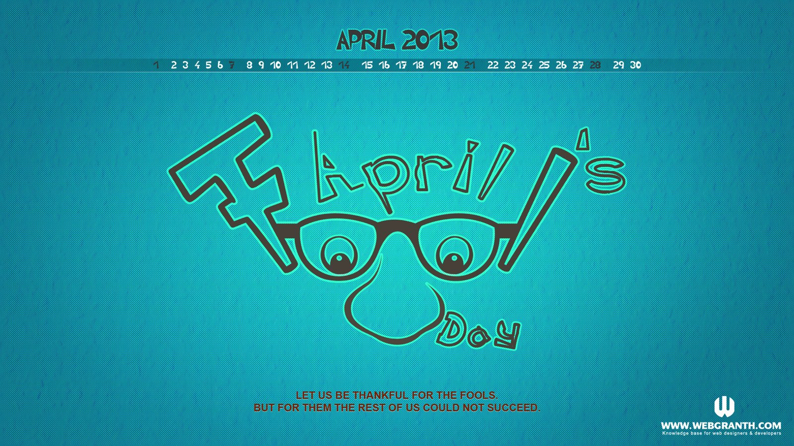 April 2013 Calendar Wallpaper: Free Download Spring & April Fool