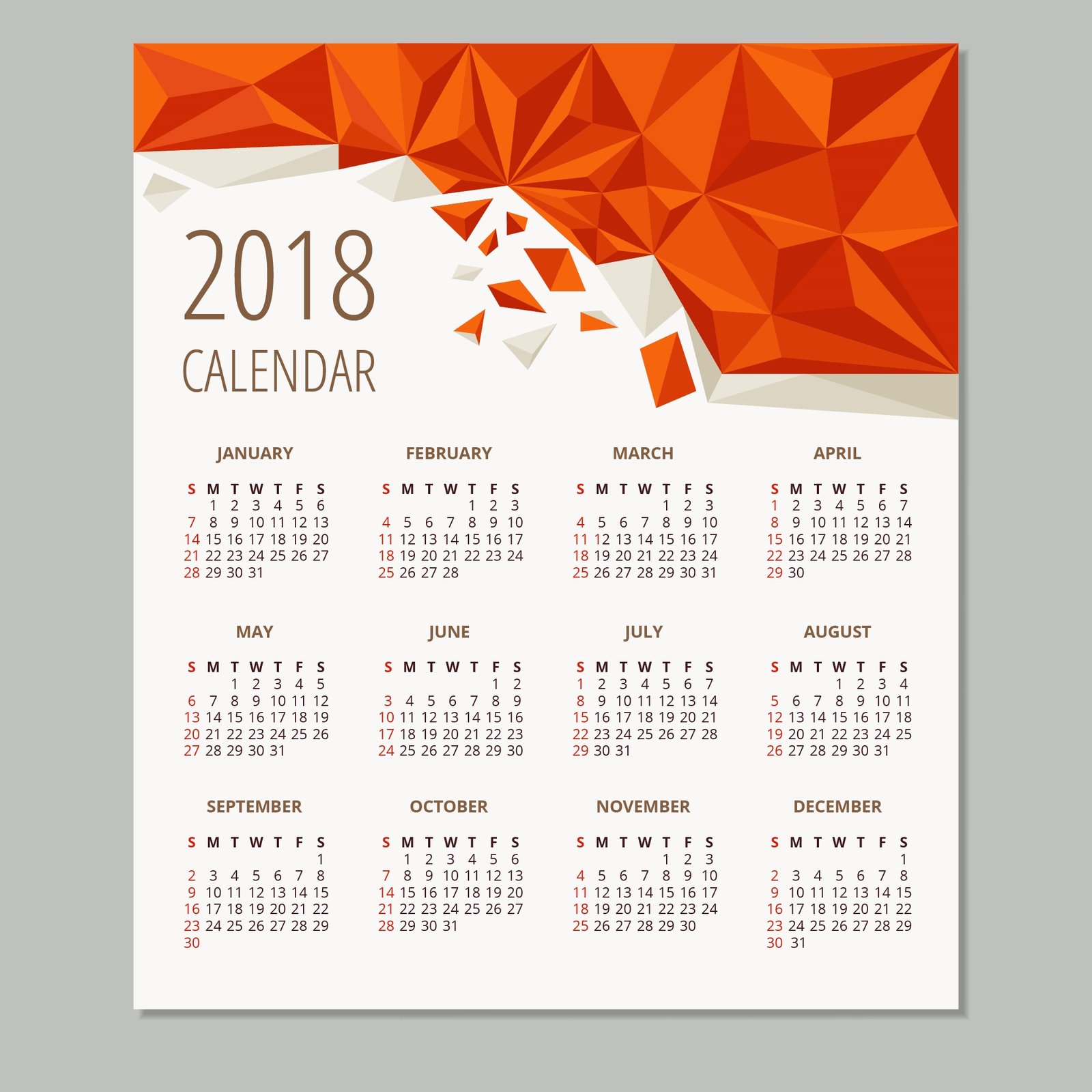 2018 Year Calendar Wallpaper: Download Free 2018 Calendar by Month