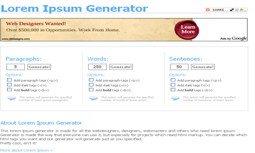 ipsum lorem generator