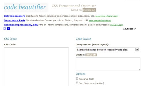 css code formatter online